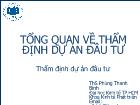 Tổng quan về thẩm định dự án đầu tư