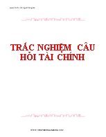 Trắc nghiệm câu hỏi tài chính