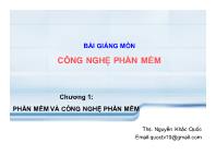 Bài giảng Chương 1: phần mềm và công nghệ phần mềm