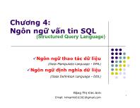 Bài giảng chương 4: Ngôn ngữ vấn tin SQL