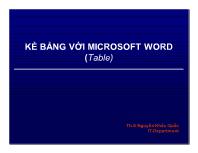 Bài giảng Chương 4c Kẻ bảng với Micorosoft Word