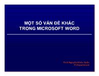 Bài giảng Chương 4d Một số vấn đề khác với Word