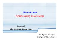 Bài giảng Chương 5 xác minh và thẩm định