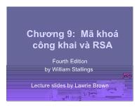 Bài giảng Chương 9: Mã khoá công khai và RSA