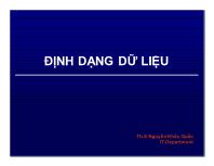 Bài giảng Định dạng dữ liệu