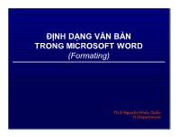 Bài giảng Định dạng văn bản trong microsoft word