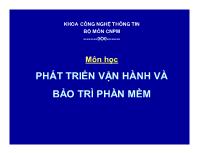 Bài giảng Môn học phát triển vận hành và bảo trì phần mềm