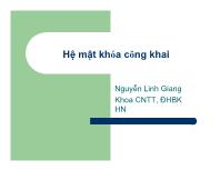 Chương III. Các hệmật khóa công khai