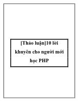 10 lời khuyên cho người mới học PHP