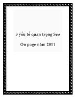 3 yếu tố quan trọng Seo On page năm 2011