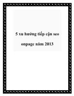 5 xu hướng tiếp cận seo onpage năm 2013