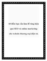 60 điều bạn cần làm để tăng hiệu quả SEO và online marketing cho website thương mại điện tử