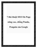 7 thủ thuật SEO On Page nâng cao, chống Panda, Penguin của Google