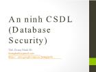 An ninh Cơ sở dữ liệu (Database Security)