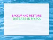 Backup and restore datbase in mysql