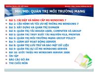 Bài 1: Cài đặt và nâng cấp MS Window 7