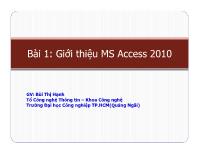 Bài 1: Giới thiệu MS Access 2010