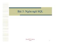 Bài 5: Ngôn ngữ SQL