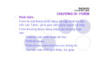 Bài giảng cơ sở dữ liệu - Chương IV: Form