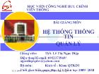 Bài giảng môn Hệ thống thông tin quản lý