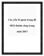 Các yếu tố quan trọng để SEO thành công trong năm 2013