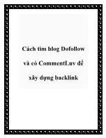 Cách tìm blog Dofollow và có CommentLuv để xây dựng backlink