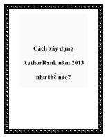 Cách xây dựng AuthorRank năm 2013 như thế nào?