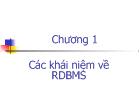 Chương 1 Các khái niệm về RDBMS