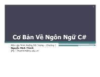 Chương 1 Cơ bản về ngôn ngữ C#