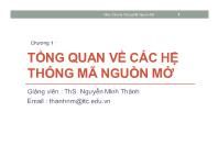 Chương 1 Tổng quan về các hệ thống mã nguồn mở