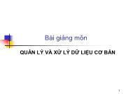 Chương 1: Tổng quan về lý thuyết Cơ sở dữ liệu