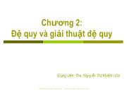 Chương 2: Đệ quy và giải thuật đệ quy