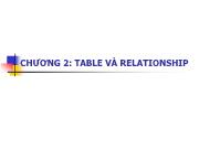 Chương 2: Table và Relationship