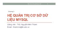 Chương 3 Hệ quản trị cơ sở dữ liệu mysql