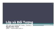 Chương 3 Lớp và đối tượng