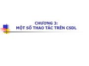 Chương 3: Một số thao tác trên cơ sở dữ liệu