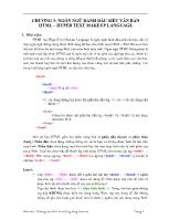 Chương 3: Ngôn ngữ đánh dấu siêu văn bản HTML – Hyper Text Makeup Language