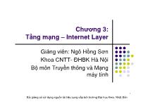 Chương 3: Tầng mạng – Internet Layer