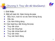 Chương 3: Truy vấn dữ liệu(Query)