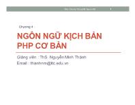 Chương 4 Ngôn ngữ kịch bản PHP cơ bản