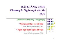 Chương 5: Ngôn ngữ vấn tin SQL