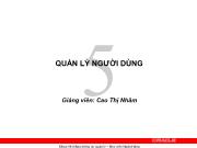 Chương 5 Quản lý người dùng