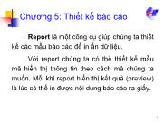 Chương 5: Thiết kế báo cáo