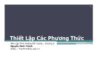 Chương 5 Thiết lập các phương thức