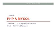 Chương 6 PHP & MySQL