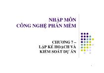 Chương 7 – Lập kế hoạch và kiểm soát dự án