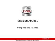 Chương 7 Ngôn ngữ PL/SQL