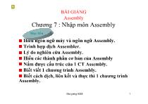 Chương 7 : Nhập môn Assembly