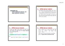 Chương IV: HTML servercontrol và web server control