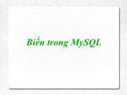 Chuyên đề Biến trong MySQL